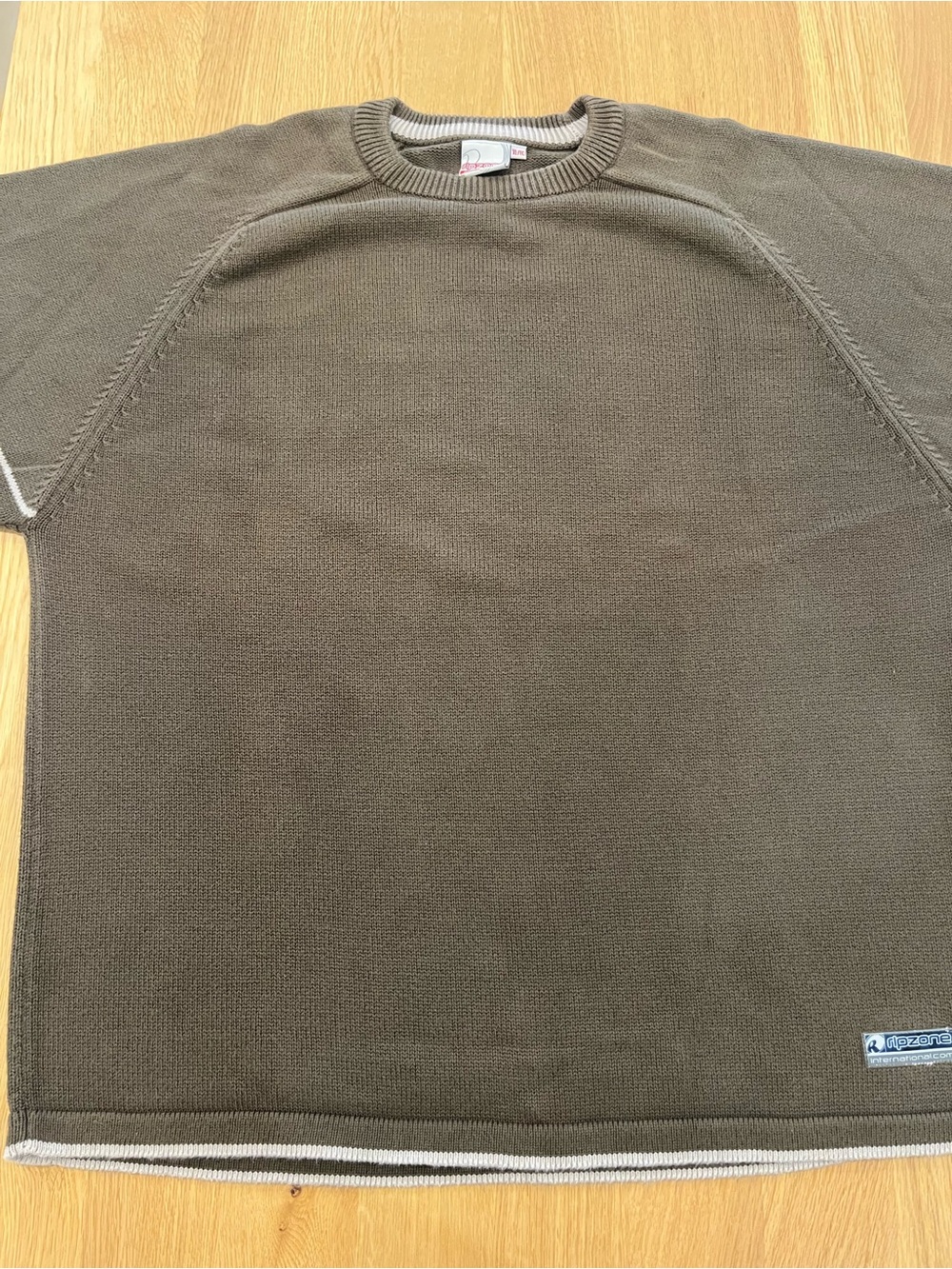 Men's Crewneck Sweater in Olive with Contrast Trim